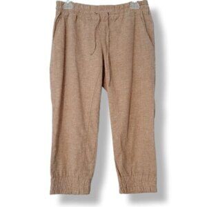 MEC | Hemp Blend Cropped Pull-On Casual Pants Tan Sz 4